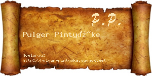 Pulger Pintyőke névjegykártya